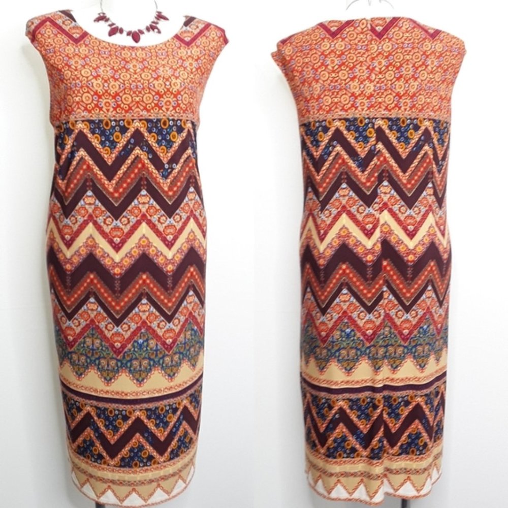 Cato Sleeveless Chevron Patterned Shift Dress NWT sz 24W
